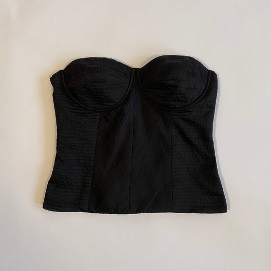 BLURR BLACK STRAPLESS TOP