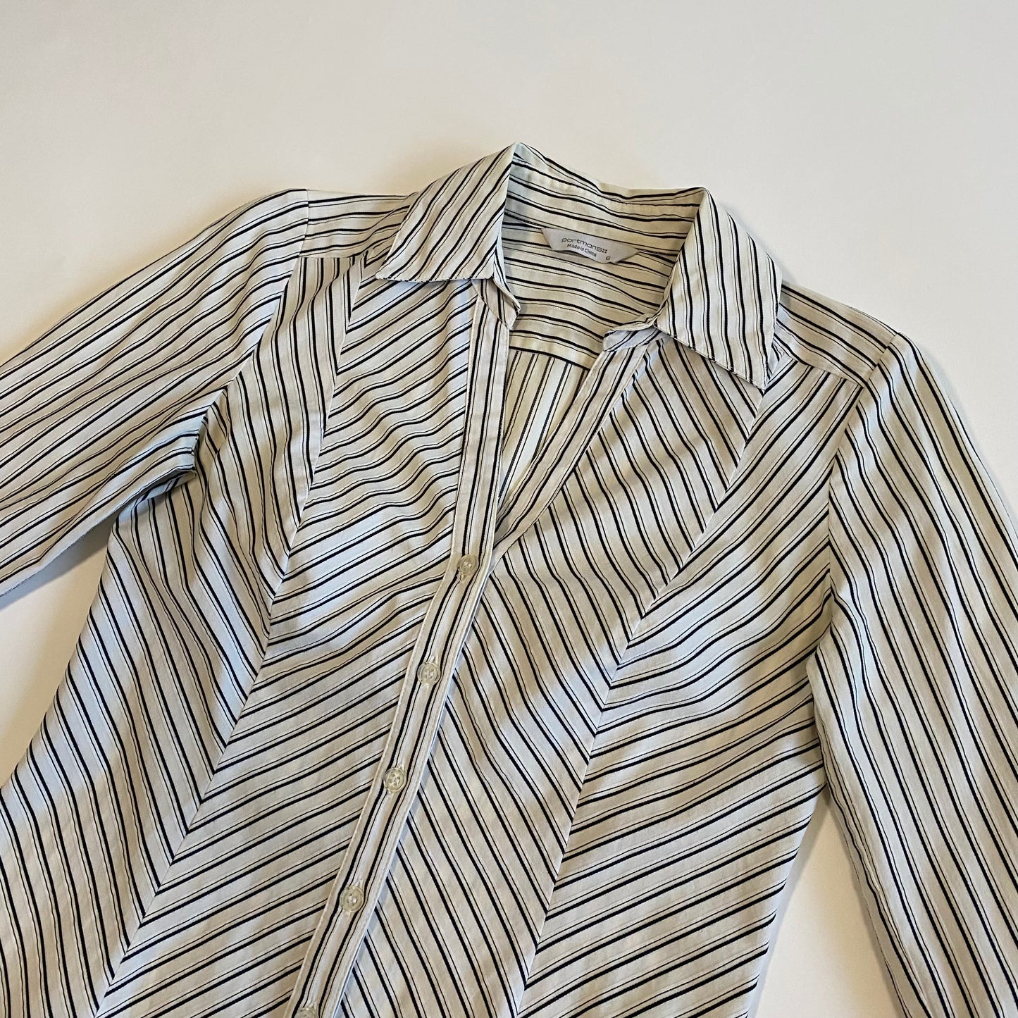 PORTMANS WHITE STRIPED TOP