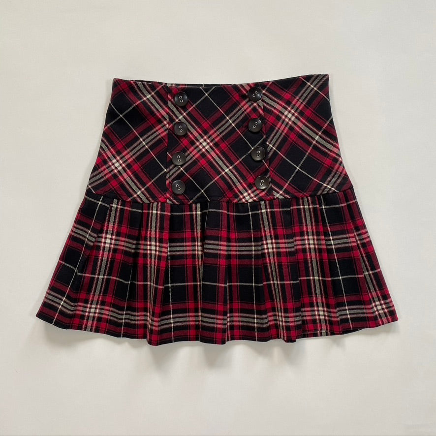 CHARLOTTE RUSSE BLACK AND RED PLAID SKIRT